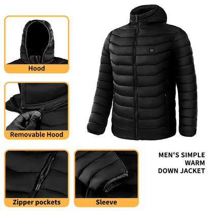 Men's Electric Heated Puffer Jacket - NON BRANDED SUPERMARKET 