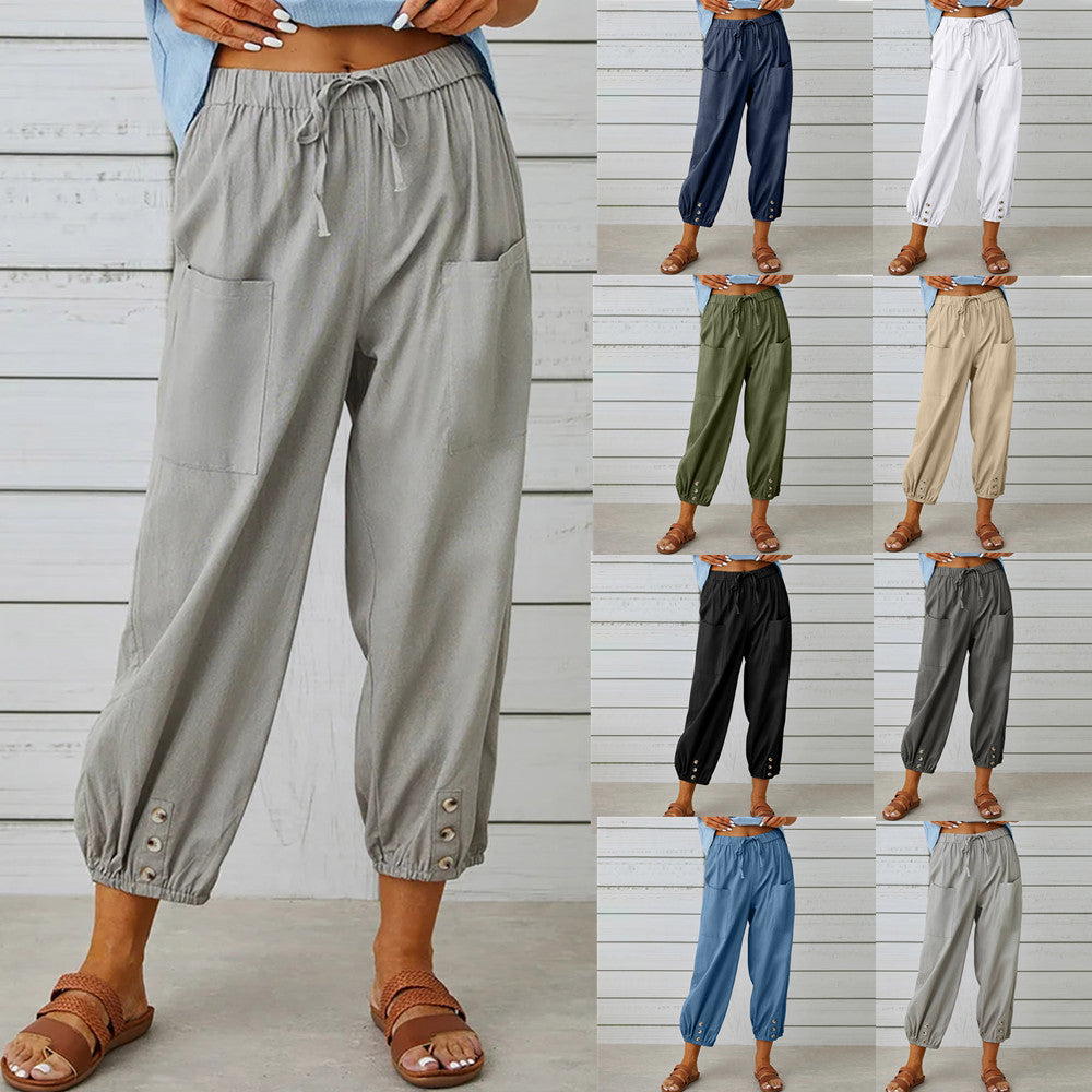 Women Drawstring Tie Pants - NON BRANDED SUPERMARKET 