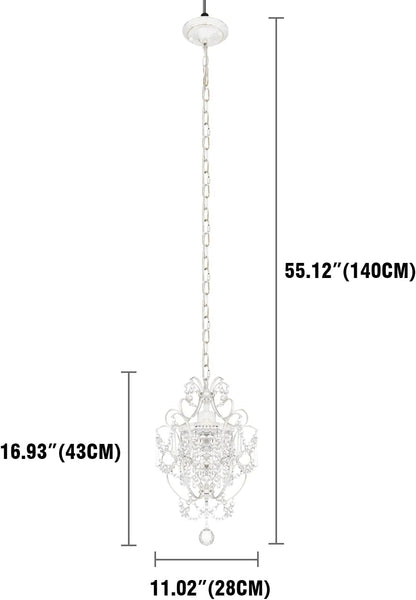 White Chandelier Mini Crystal Chandelier Lighting K9 Crystal Retro Craft Elegant Iron Chandelier for Bedroom - NON BRANDED SUPERMARKET 